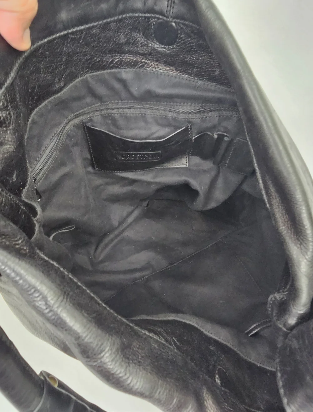 Nordstrom Black Leather Hobo Handbag Purse